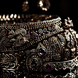 A stunning macro photograph of a collection of beautifully ornate bangles