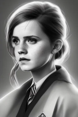 emma watson identify face, Hogwarts uniform , pintura, ,details,texture,8k quality, fog,particles fire, florest, Minimalism, Romanticism, Expressionism, Impressionism