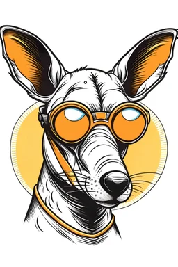 Aardvark wearing sunglasses, Style: Retro 10s, Mood: Groovy, T-shirt design graphic, vector, contour, white background.