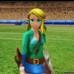 Zelda, link no campo do maracanã