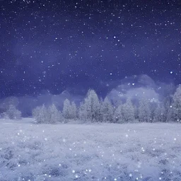 winter landscape, crystal, stars