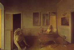 a chimera in a liminal room depicted by balthus