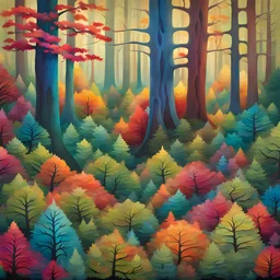 "Soul in the forest", where boundaries are blurred and realities collide in a rebellious dance. Trees that breathe colors, creatures of disconcerting textures, and a chaotic harmony defy the established.