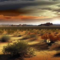 desert panorama, reminiscent of the fiery expanses of Arizona