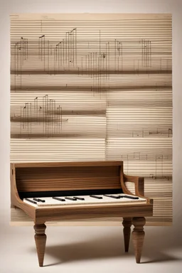 furniture as art in the style of sheet music