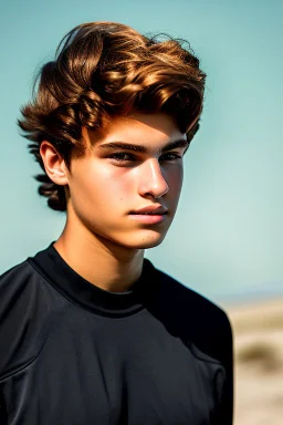 Extremely rich teen guy portrait 2070s