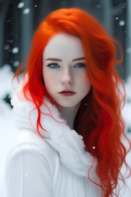 A girl as white as snow with hair as red as flame