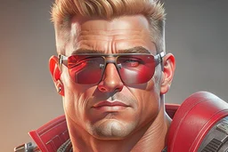 Photoreal Duke Nukem with shades