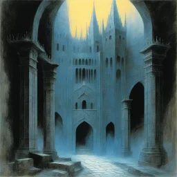 [art by Zdzisław Beksiński: dungeon and dragons module B3] palace of the silver princess, by Tom Moldvay and Jean Wells (1981) introduction module for characters levels 1-3