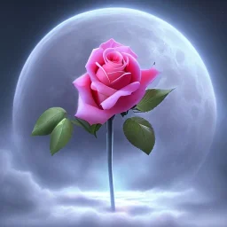 beautiful rose in moonlight