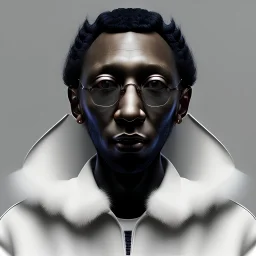 Mos Def, rapper, Medium Close Up Portrait, Front image. feather jacket, photo studio. 80´s aesthetic, realistic photography, Avatar image, highly detailed, smooth, unreal engine 5, ray tracing, RTX, lumen lighting, ultra detail, volumetric lighting, 3d, high definition, high resolution.