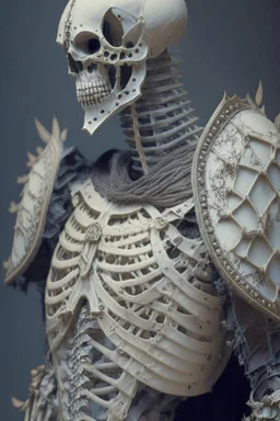 a man with armor made from bone