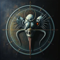 Gnostic embalming geometric injustice, by H.R. Giger and Wassily Kandinsky and Pawel Kuczynski, neon surrealism, abstract genetic manipulation, quirky