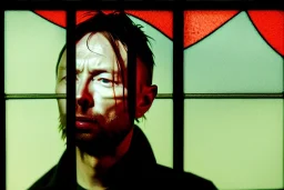 Thom Yorke as stained glass window