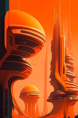 orange futuristic city