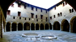 inside the castle courtyard