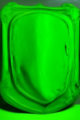 A neon green defensive shield painted by Claude Monet