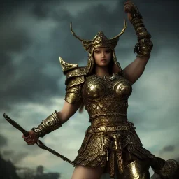 badass female goddess of war, very beautiful figure,tilt shift blur, wearing detailed,armor,object shadow,extraordinary, sharp focus,macro lens,intricate filigree metal design, full body portrait, cinematic, unreal engine 5, 8k, hyper realistic. Volumetric lighting, unreal engine 5 ,hyper elegant,hyperphotorealistic, epic composition,bokeh, cinematic lighting, hyperphotomaximalist, masterpiece,epic composition, ,Glim lighting