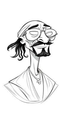 sketch of caricature Snoop Dog in the style of Magnus