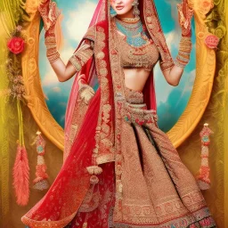 Gujarati beautiful bride in fantesy world