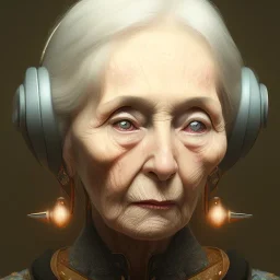 old lady character, ominous, waist up portrait, intricate, oil on canvas, masterpiece, expert, insanely detailed, 4k resolution, retroanime style, cute big circular reflective eyes, cinematic smooth, intricate detail , soft smooth lighting, soft pastel colors, painted Renaissance style