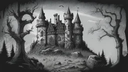 Vampire castle, comic style