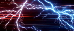 lightning and electricity streaming across composition left to right, behind is a bunch of stripes inspired by modern wrap graphics to convey speed