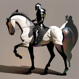 Knight riding a horse. Modern Art