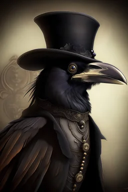 New years crow portrait wearing Victorian clothing, celebration party