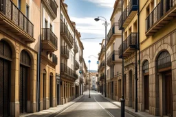 Símbolo de tener una idea con un calle de una ciudad española, sin rascacielos de fondo