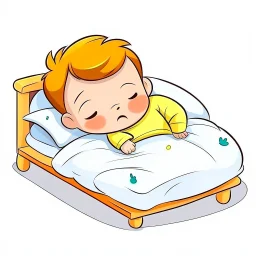 kid sleeping in their bed cartoon