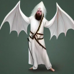 White bat monster with long limbs as Russian Orthodox priest