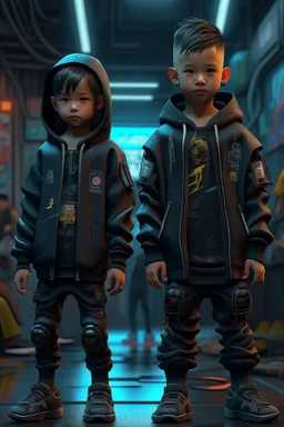 cyberpunk kids indonesia, 8k, realistic, full body