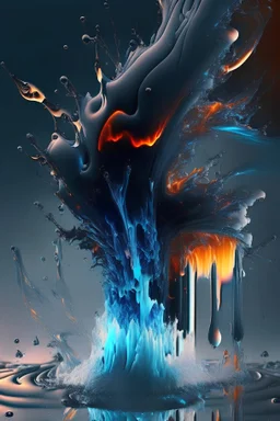 glitch carbon Fluid electricity, in freezing conditions, microscopic, electric, in a black hole, fire and ice
