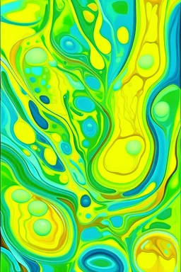 Liquid abstract painting, Lemonade Stand, liquid pattern