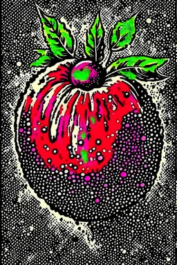 Vintage pop art style, pomegranate