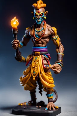 Action figure of Dhalsim an electric necromancer