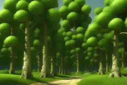 oak trees, hyperrealistic