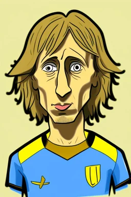 Mikhail Modric Ukrainian football player ,cartoon 2d