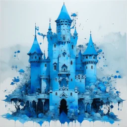 A blue castle with spades painted by Hashimoto Gaho
