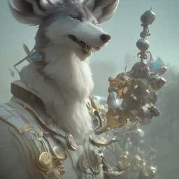 award winning portrait of a male anthropomorphic rainbow wolf long black hair. character design by cory loftis, fenghua zhong, ryohei hase, ismail inceoglu and ruan jia. unreal engine 5, artistic lighting, highly detailed, photorealistic, fantasy