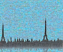 pixel art paris skyline