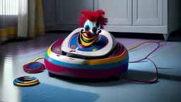 Robot vacuum combined with friendly clown