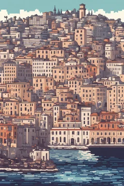 City of Genoa in pixel art