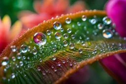 spring dew, macro photo, sparkling magical fantasy, glass flower dewdrop, very detailed, amazing quality, etheral, intricate, cinematic light, highly detailed, beautiful, epic, galaxy fantasy colors, stunning