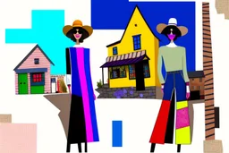 whimsical arafed nonsense, patchwork vibe, acrylic and ink painting of a cozy village main street on undulating hills with color (((minimal))) sketches of village people with (((extremely long limbs))), (((oversize head))), sharp color contrasts, amazing shadows, (((exaggerated limbs and head))), minimal cozy, warm palette, bright bold warm summer colors, color leak, sparse bright orange-red splinters, heavily distorted views, amazing parallels, amazing reflections