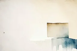 abstract minimalist geometric watercolour on rough textured bumpy plaster wall