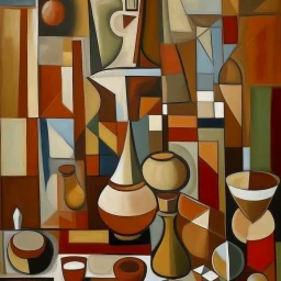 picasso cubism still life blocks browns