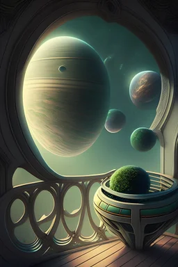 Alien planet balcony