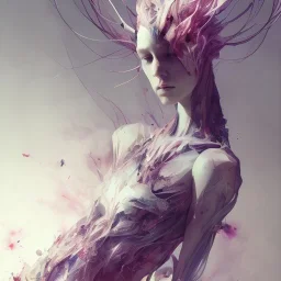 nest insects, 3D, leaning pose, watercolor illustration by <agnes cecile> <Yoji Shinkawa>,